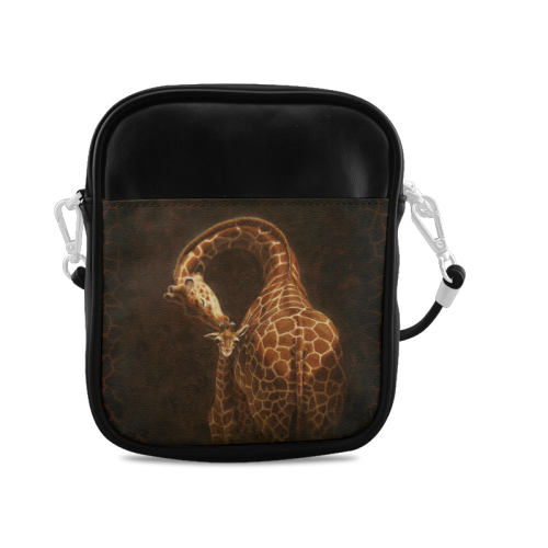 Deer Mother Kissing Her Baby Love Pattern Sling Bag (Model 1627)