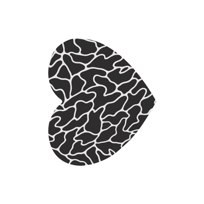 Black and White Leopard Patterns Stylish Design Heart-shaped Mousepad