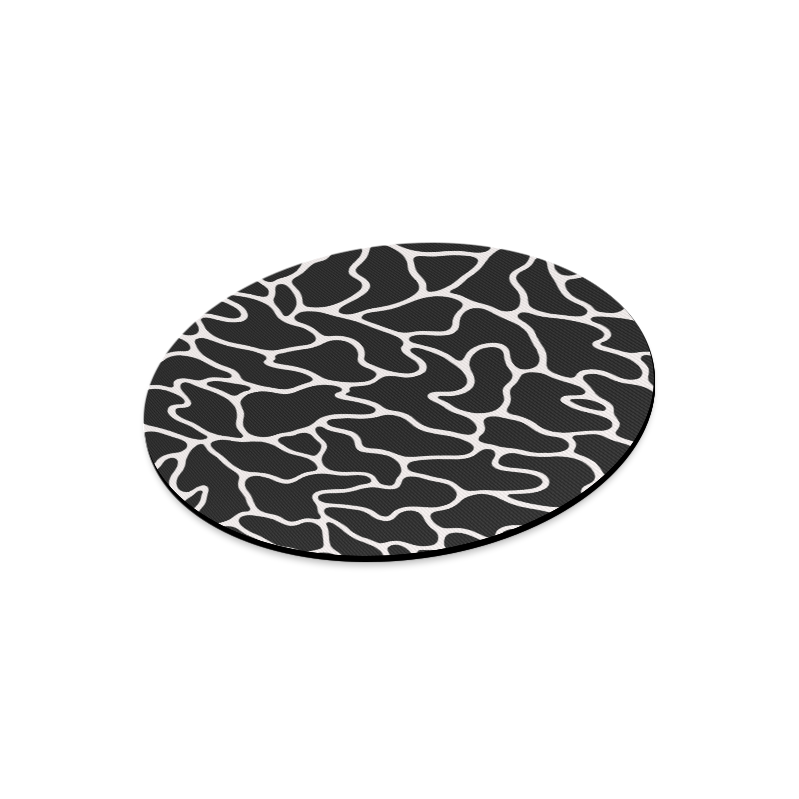 Black and White Leopard Patterns Stylish Design Round Mousepad