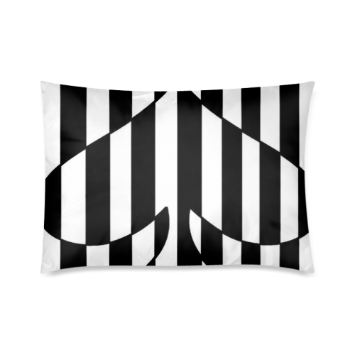 Black And White Heart Design Custom Zippered Pillow Case 20"x30"(Twin Sides)