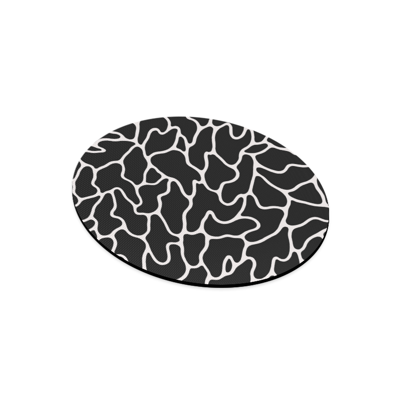 Black and White Leopard Patterns Stylish Design Round Mousepad