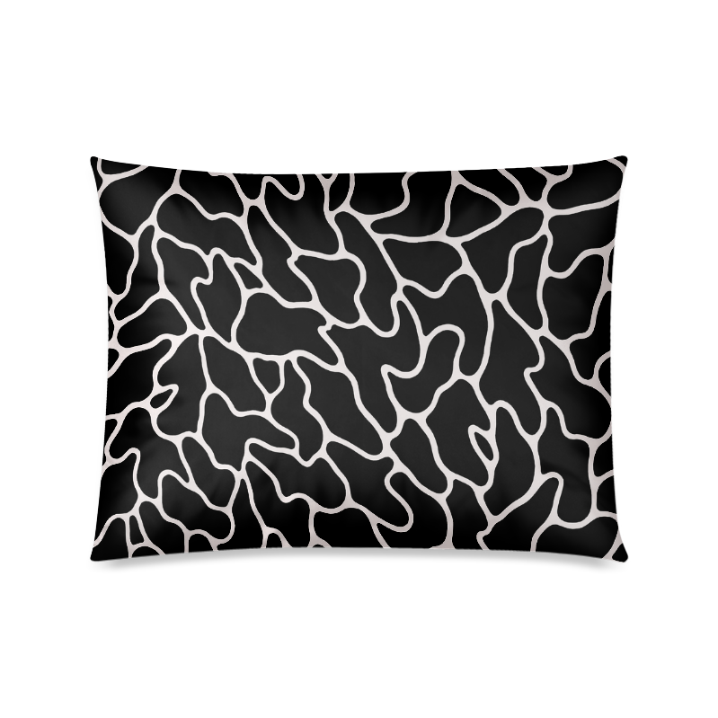 Black and White Leopard Patterns Stylish Design Custom Zippered Pillow Case 20"x26"(Twin Sides)