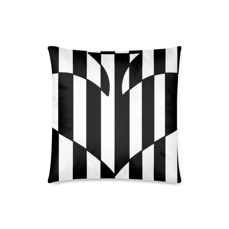 Black And White Heart Design Custom Zippered Pillow Case 18"x18"(Twin Sides)