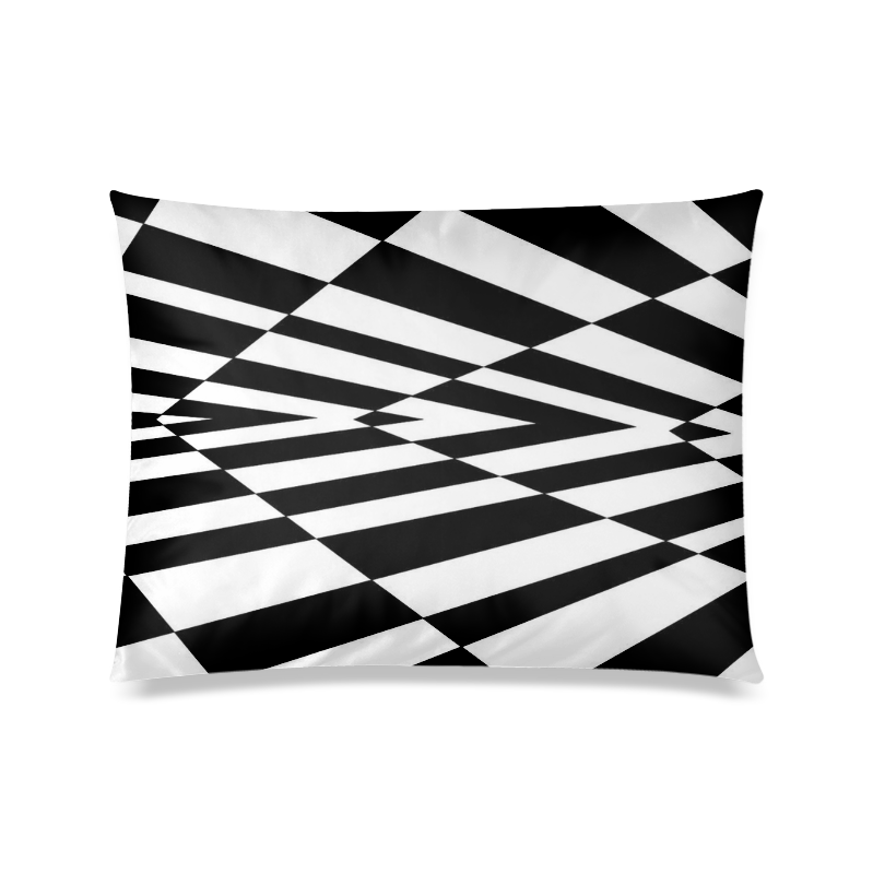 Custom 3D White Black Design Dream Space Custom Zippered Pillow Case 20"x26"(Twin Sides)