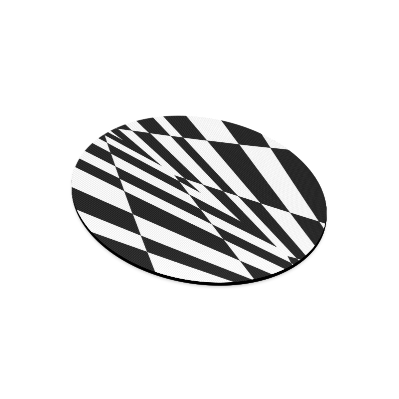 Custom 3D White Black Design Dream Space Round Mousepad