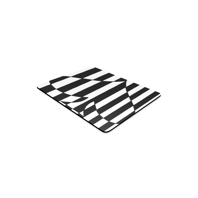 Black And White Heart Design Rectangle Mousepad