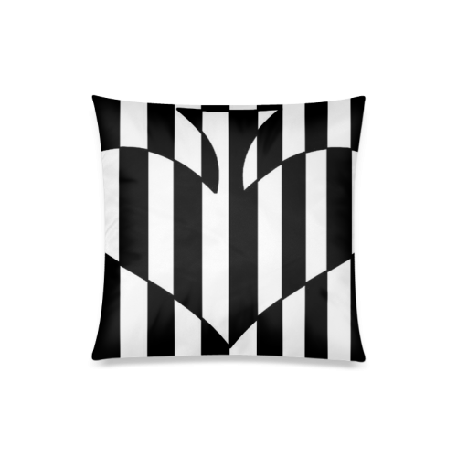 Black And White Heart Design Custom Zippered Pillow Case 20"x20"(Twin Sides)