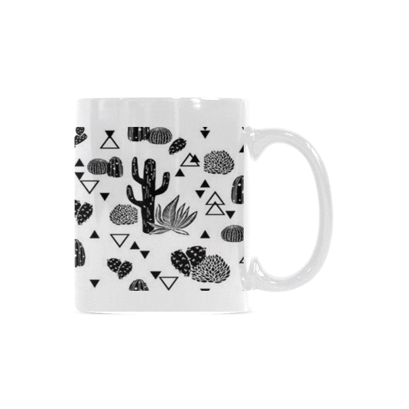 Custom Cute Cartoon Cactus Design White Mug(11OZ)