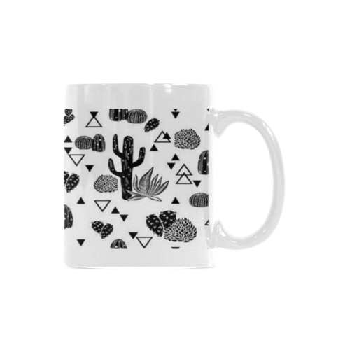 Custom Cute Cartoon Cactus Design White Mug(11OZ)