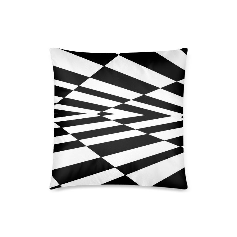 Custom 3D White Black Design Dream Space Custom Zippered Pillow Case 18"x18"(Twin Sides)