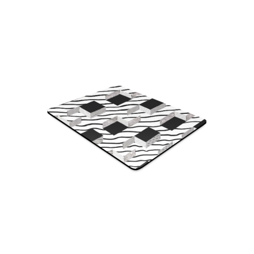 Custom Black White And Gray Grid  Pattern Design Rectangle Mousepad