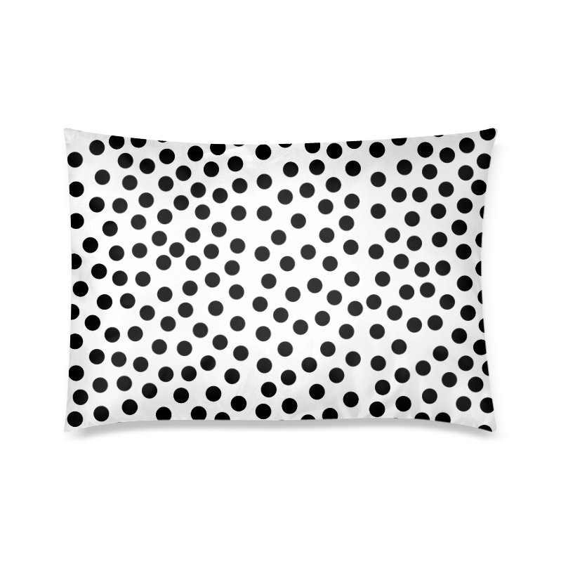 Black Polka Dot Design Custom Zippered Pillow Case 20"x30"(Twin Sides)