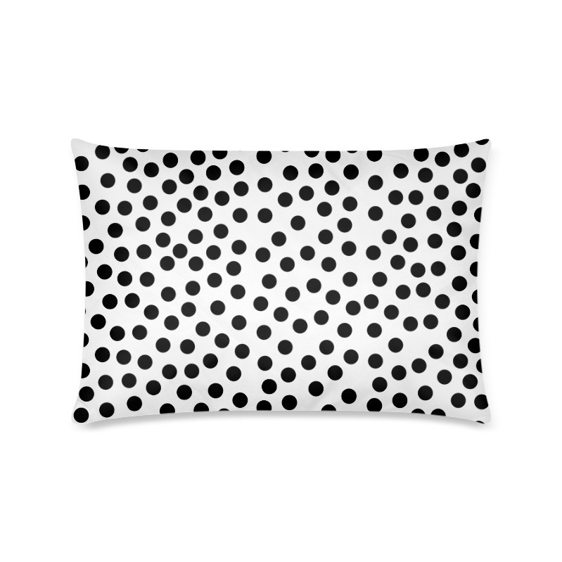 Black Polka Dot Design Custom Zippered Pillow Case 16"x24"(Twin Sides)