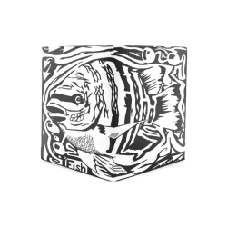Black And White Funny Design Fish Men's Leather Wallet (Model 1612)