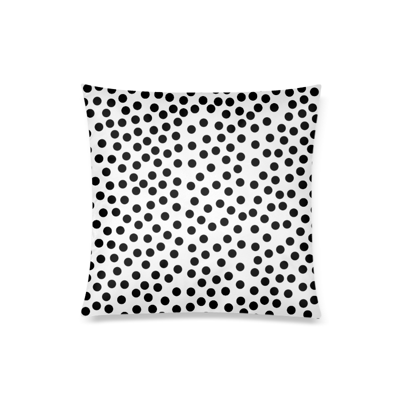 Black Polka Dot Design Custom Zippered Pillow Case 20"x20"(Twin Sides)