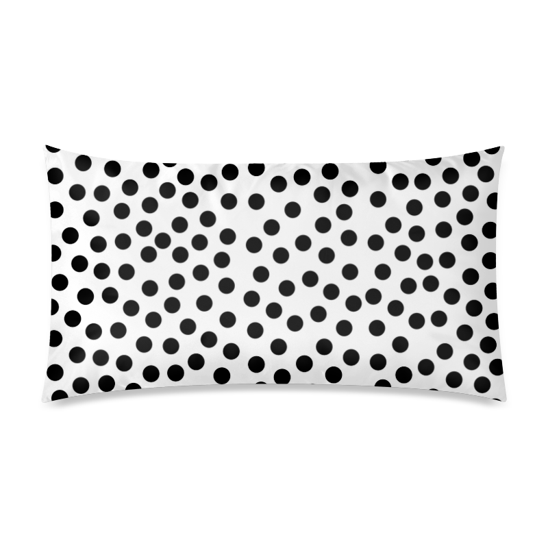 Black Polka Dot Design Rectangle Pillow Case 20"x36"(Twin Sides)