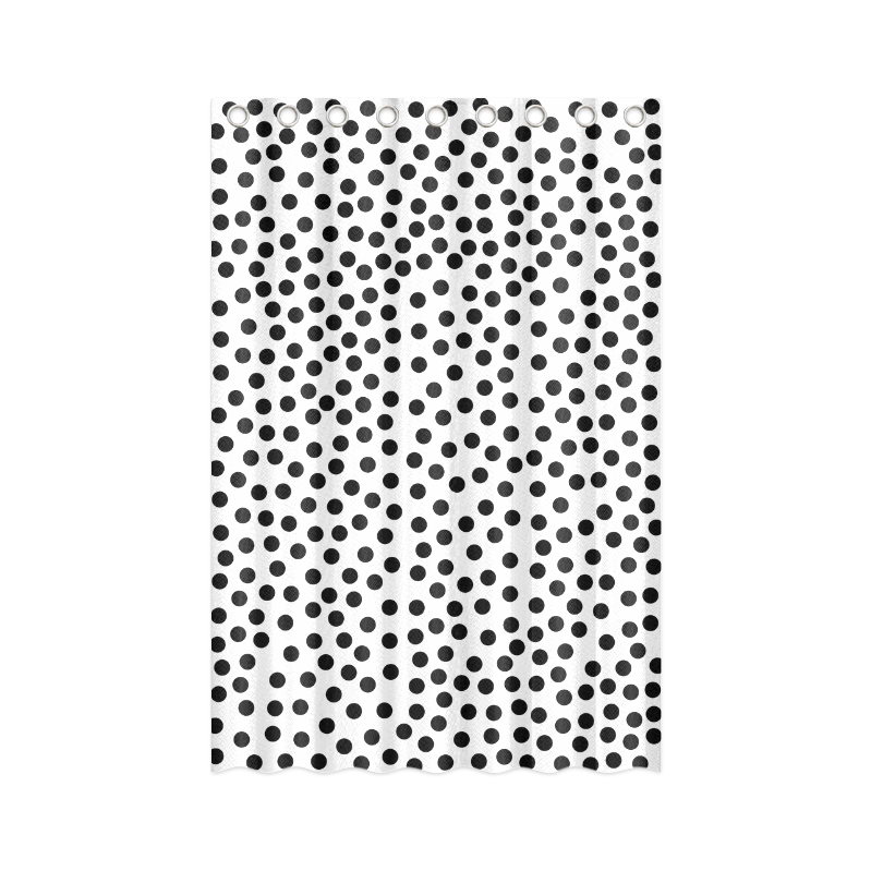Black Polka Dot Design Shower Curtain 48"x72"