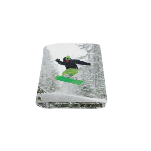 Snowboarder Green Blanket 50"x60"
