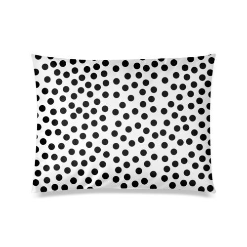 Black Polka Dot Design Custom Zippered Pillow Case 20"x26"(Twin Sides)