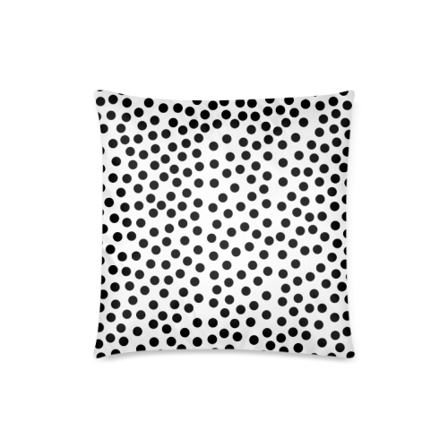 Black Polka Dot Design Custom Zippered Pillow Case 18"x18"(Twin Sides)