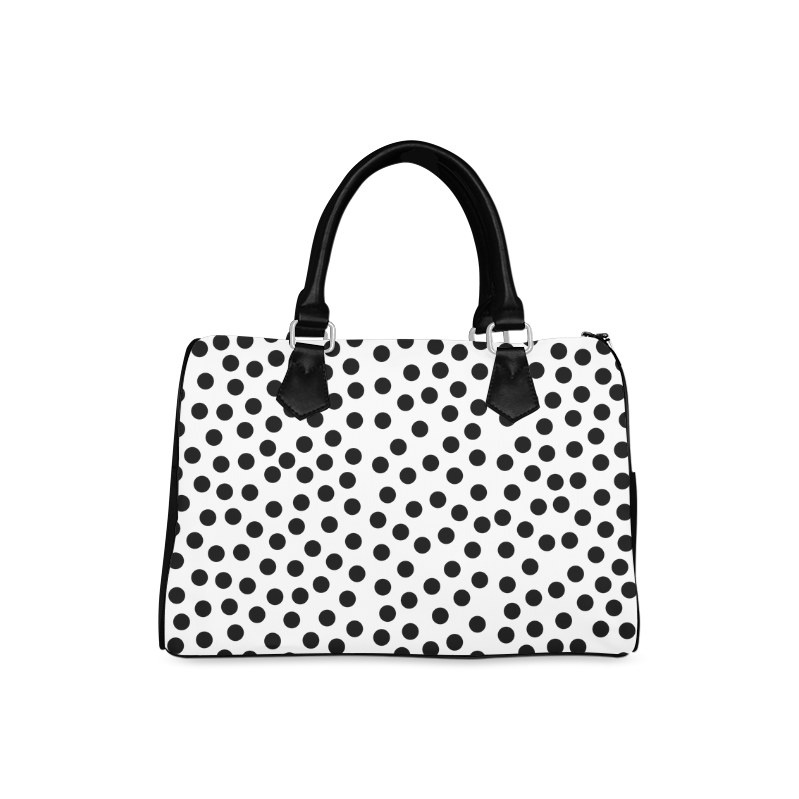 Black Polka Dot Design Boston Handbag (Model 1621)