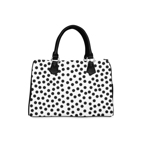 Black Polka Dot Design Boston Handbag (Model 1621) - ID: D28552