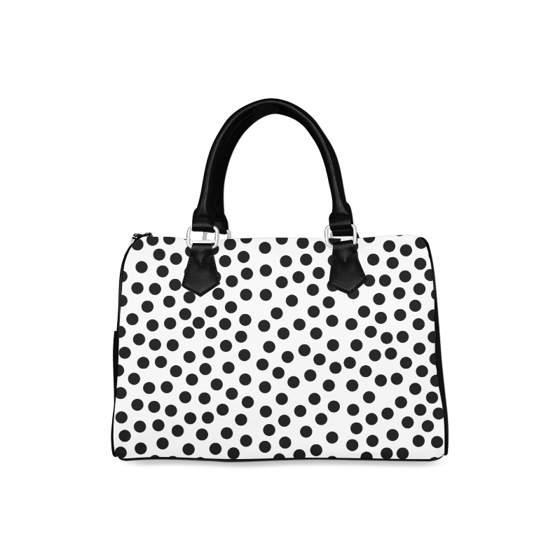 Black Polka Dot Design Boston Handbag (Model 1621)