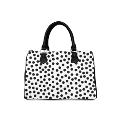 Black Polka Dot Design Boston Handbag (Model 1621)