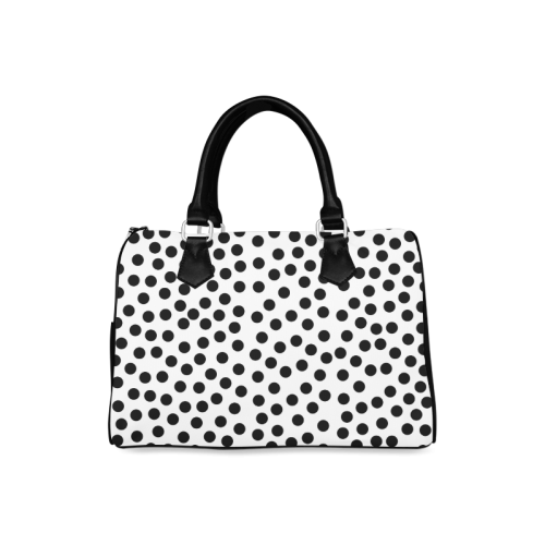 Black Polka Dot Design Boston Handbag (Model 1621)