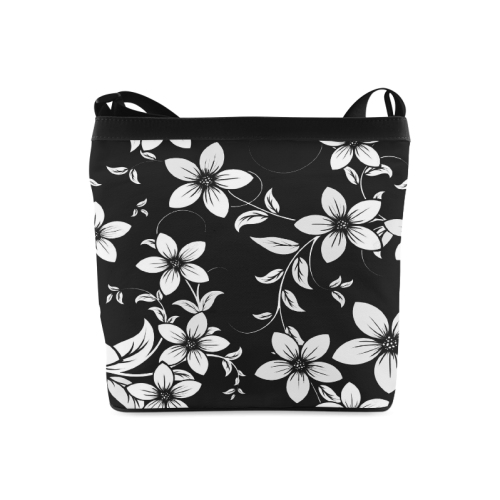 Black And White Designs Patterns Flower Crossbody Bags (Model 1613)
