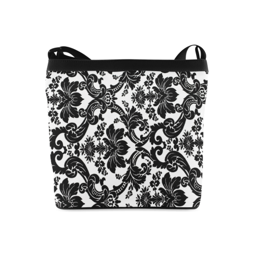 Monochrome Seamless Damask Pattern Custom Artsadd Crossbody Bags (Model 1613)
