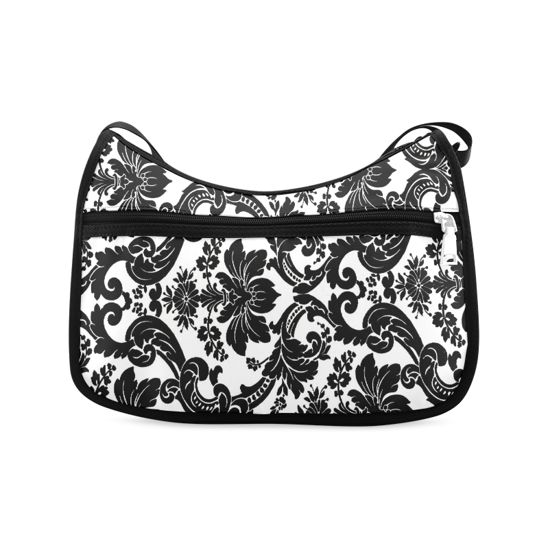 Monochrome Seamless Damask Pattern Custom Artsadd Crossbody Bags (Model 1616)