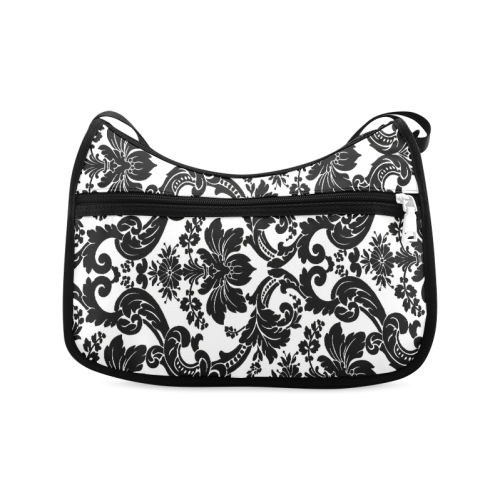 Monochrome Seamless Damask Pattern Custom Artsadd Crossbody Bags (Model 1616)