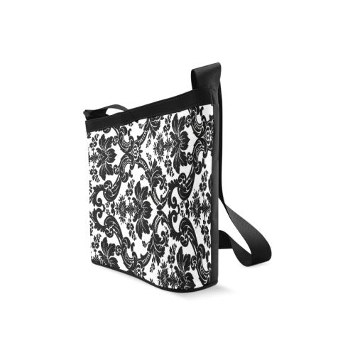 Monochrome Seamless Damask Pattern Custom Artsadd Crossbody Bags (Model 1613)