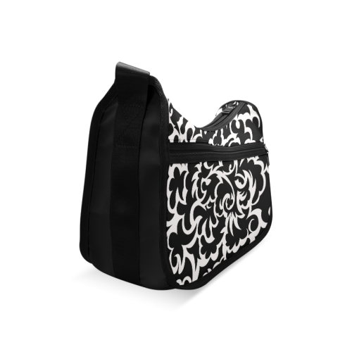 Seamless Floral Pattern Custom Black And White Crossbody Bags (Model 1616)
