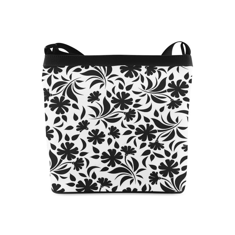 Flower Background Vector Black And White Artsadd D Crossbody Bags (Model 1613)