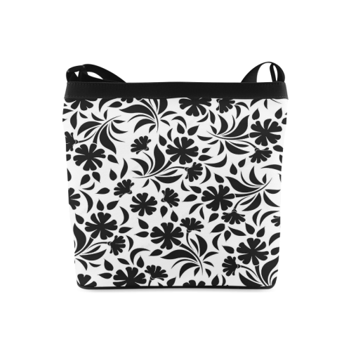 Flower Background Vector Black And White Artsadd D Crossbody Bags (Model 1613)