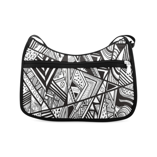 Black And White Vintage Pattern Design Crossbody Bags (Model 1616)
