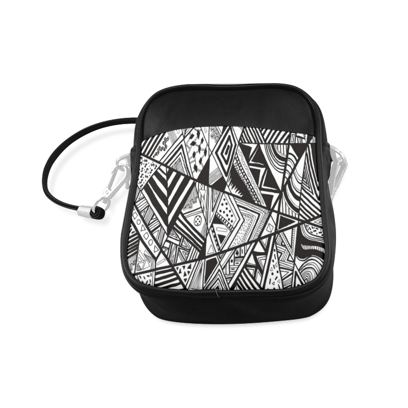 Black And White Vintage Pattern Design Sling Bag (Model 1627)