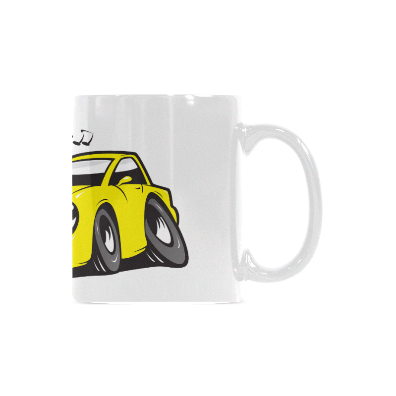 Whistling cartoon car. White mug. White Mug(11OZ)