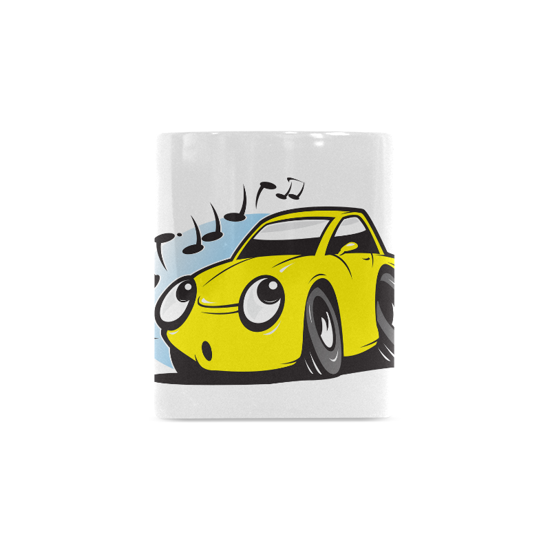 Whistling cartoon car. White mug. White Mug(11OZ)