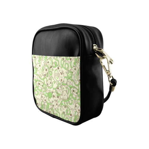 green cat Pattern Sling Bag (Model 1627)