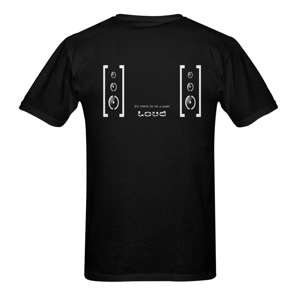 Music Text Speakers Typography Black Love Music Sunny Men's T- shirt (Model T06)