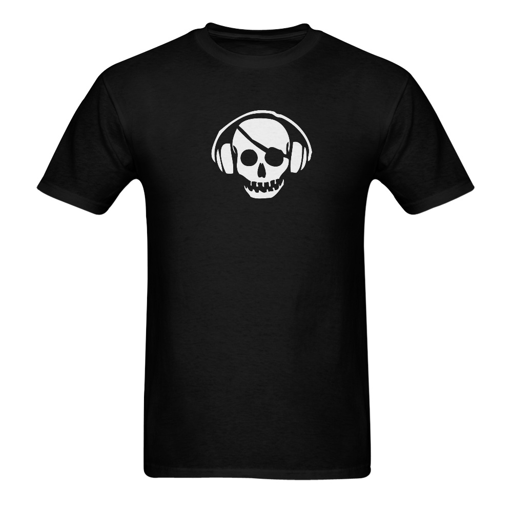 Skull Listen Music Pirate Cool Pattern Stylish Art Sunny Men's T- shirt (Model T06)