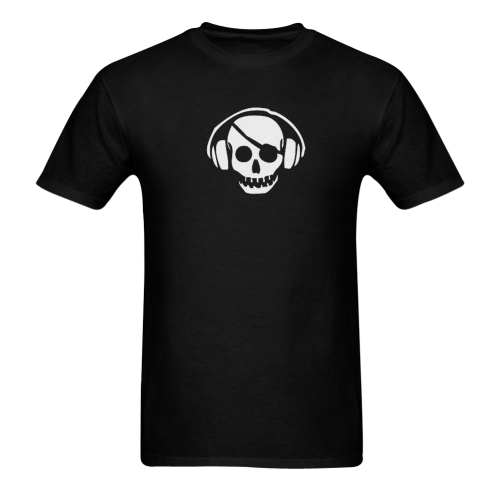 Skull Listen Music Pirate Cool Pattern Stylish Art Sunny Men's T- shirt (Model T06)