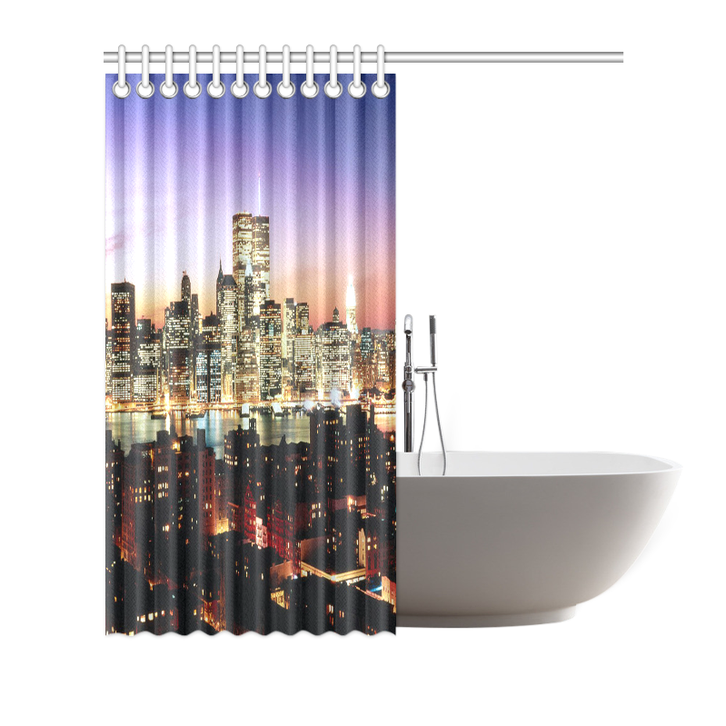 New York City Night Shower Curtain 66"x72"