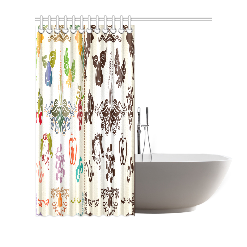 Beautiful Plant Pattern Hot Sale Artsadd Design1 Shower Curtain 66"x72"