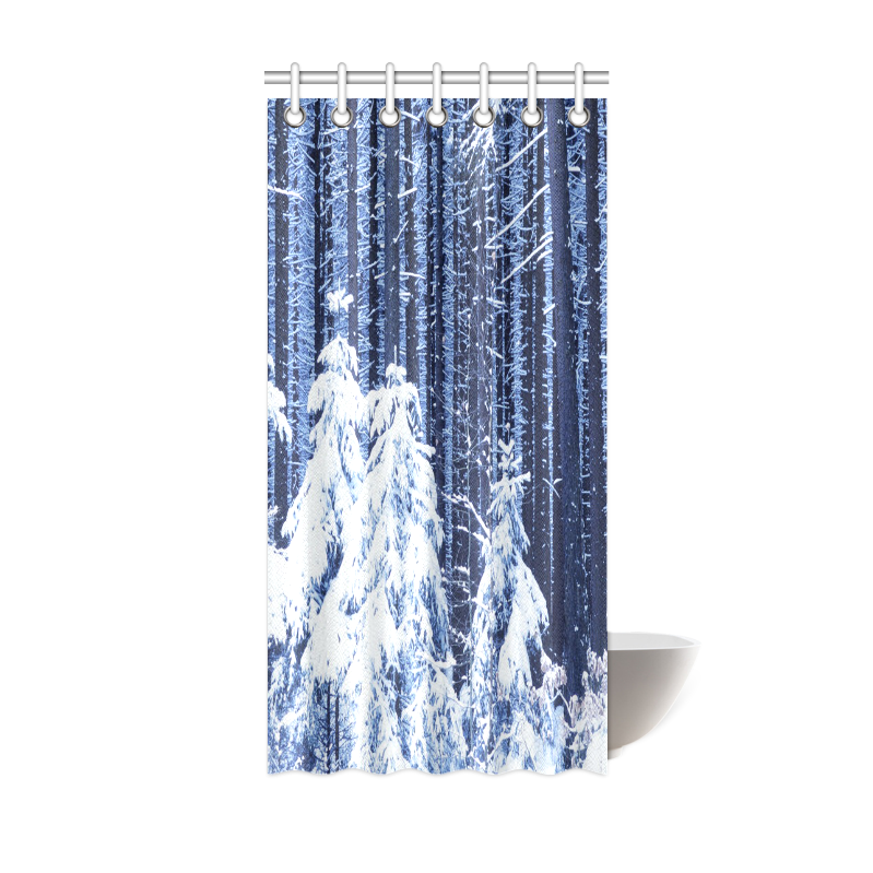 Snow Gleams White Shower Curtain 36"x72"