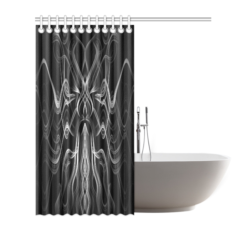 Tribal Cool Black And White Custom Stylish Shower Curtain 66"x72"