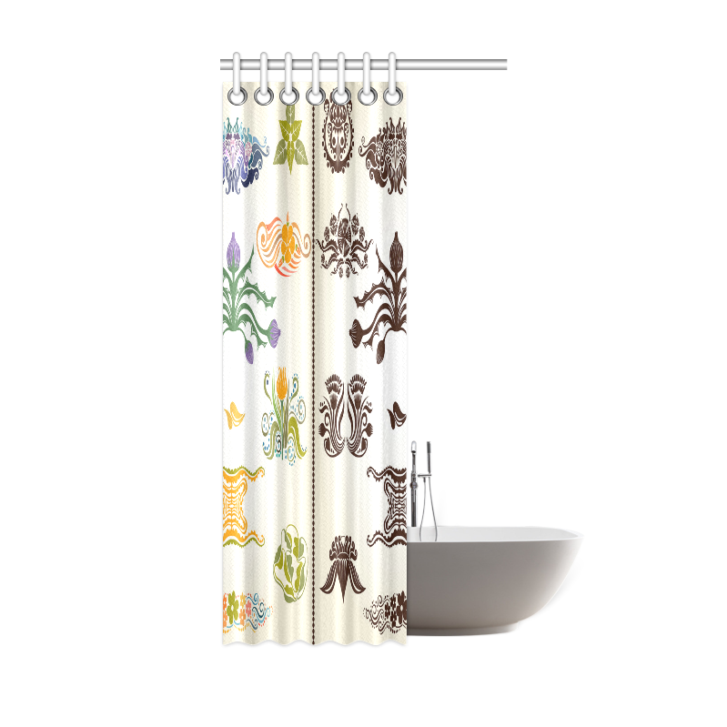 Beautiful Plant Pattern Hot Sale Artsadd Design Shower Curtain 36"x72"